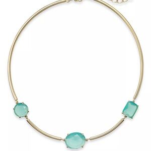 NWT Kate Spade Vegas Jewels Stone Station Collar Necklace, Pool Blue